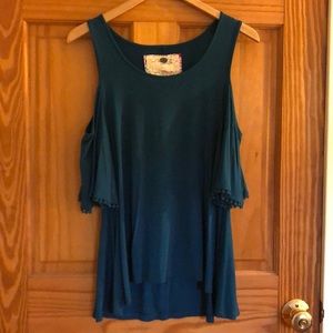 Cold shoulder top with sleeve detail